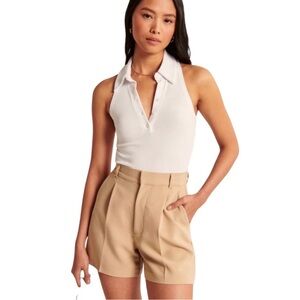 Abercrombie NWT Ribbed Polo Thong Bodysuit Sz M